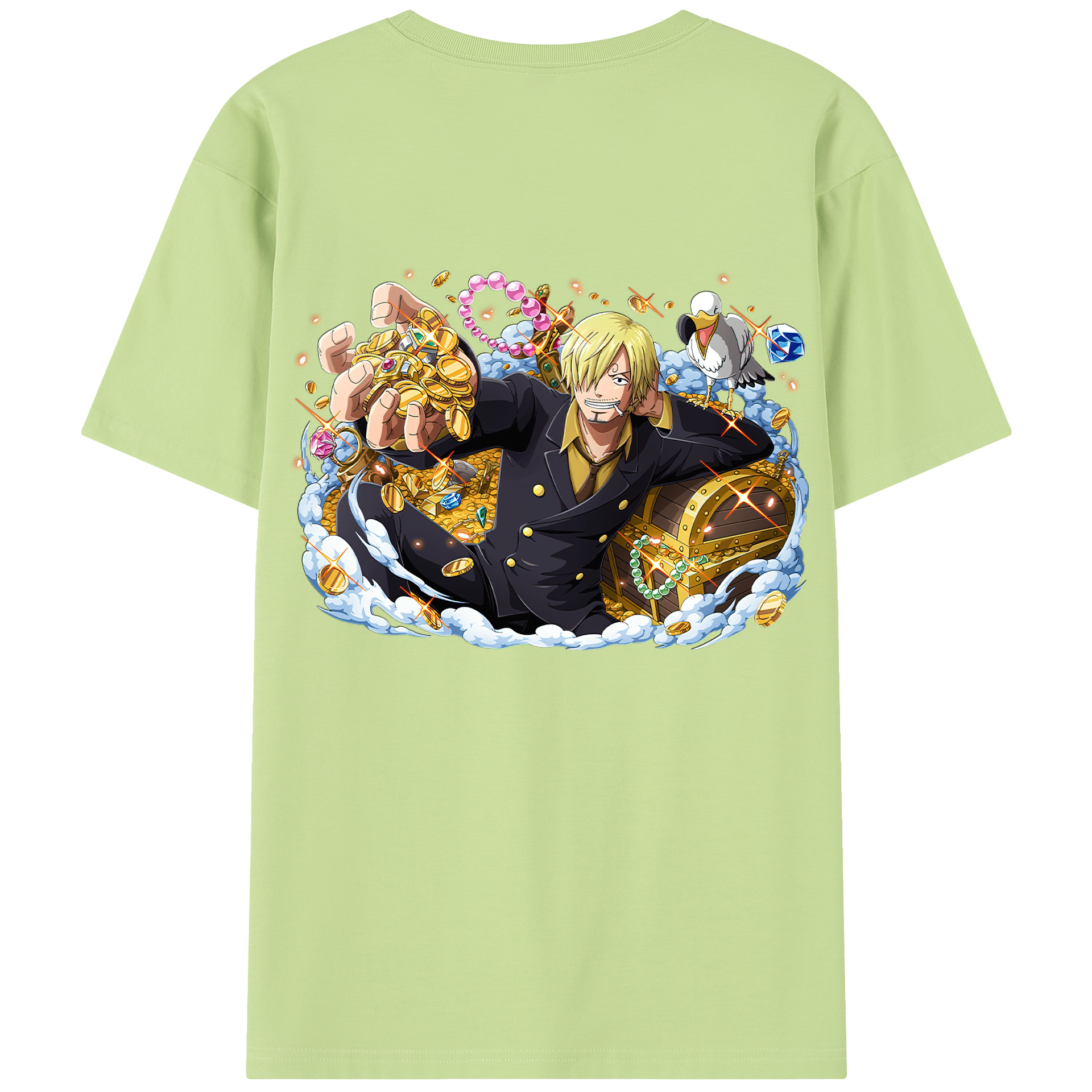 ワンピース サンジ ONE PIECE Sanji 綿100％半袖Tシャツ（背面プリント）